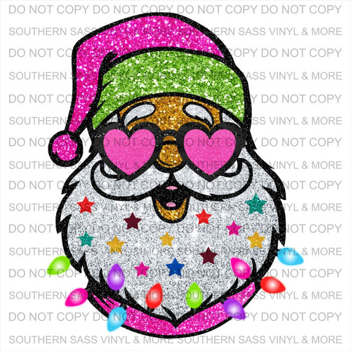 Faux Glitter Santa