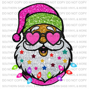 Faux Glitter Santa